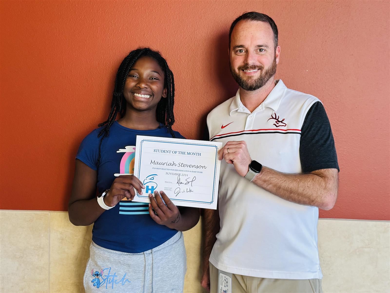  Photo of Nov 24 Hajek Student of the Month